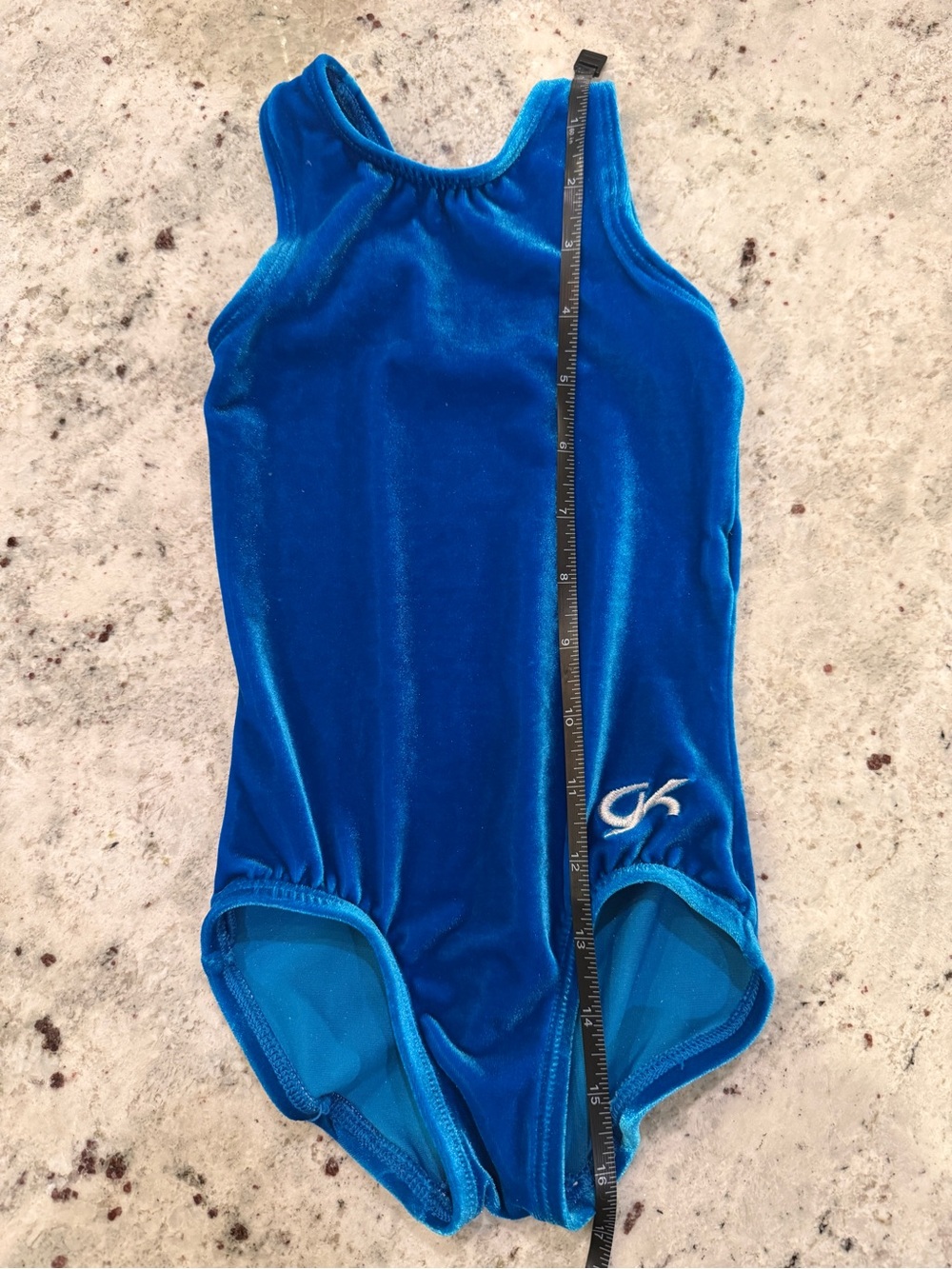 GK Bright Blue Velvet Girls' One-Piece Leotard